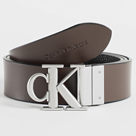 Calvin Klein - Cinturón redondo reversible con monograma 0469 Negro