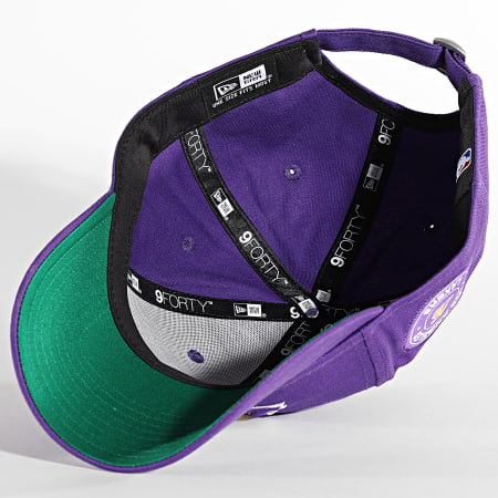 Casquette New Era 9Forty Strapback Side Patch Los Angeles Lakers - Beige Clair Réglable