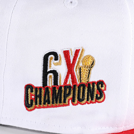 New Era - Casquette Snapback 59Fifty White Crown Chicago Bulls Blanc Rouge