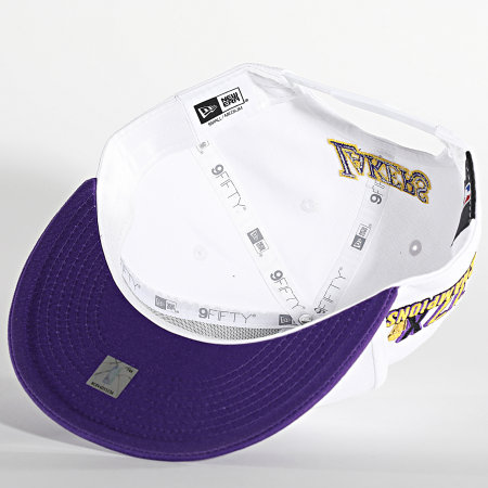 New Era - Casquette Snapback 59Fifty White Crown Los Angeles Lakers Blanc Violet