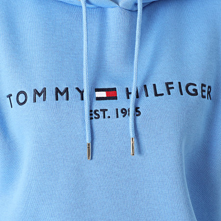 Tommy Hilfiger - Felpa con cappuccio donna Regular 6410 Azzurro