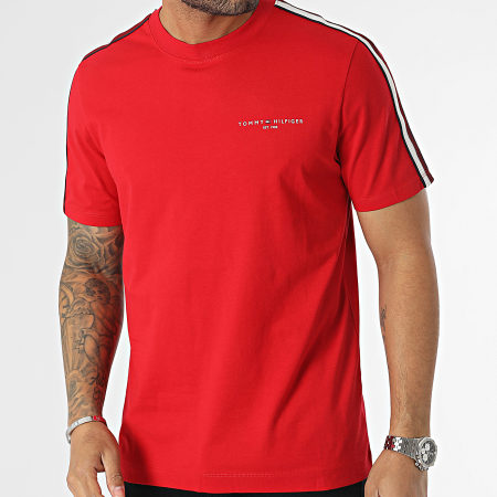 Tommy Hilfiger - Maglietta con strisce Global Stripe Prep 0050 Rosso