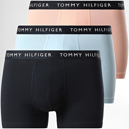 Tommy Hilfiger - Lot De 3 Boxers Premium Essentials 2203 Bleu Marine Rose Bleu Ciel