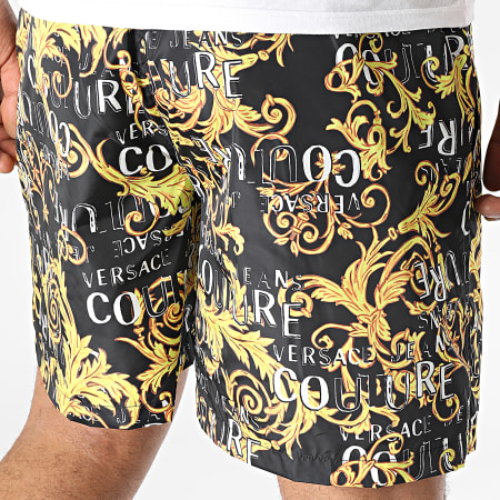 Versace Jeans Couture - Pantaloncini da jogging con stampa logo Couture 74GADD18 Nero Renaissance