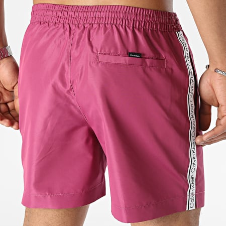 Calvin Klein - Pantalones cortos de baño medianos con cordón 0810 Morado