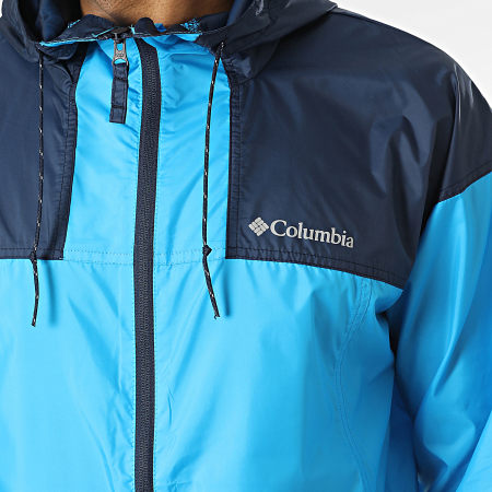 Columbia - Flash Challenger Cortaviento con capucha, Azul marino claro