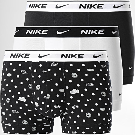 Nike - Boxer Everyday in cotone elasticizzato Set di 3 PKE1008 Nero Bianco