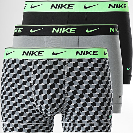 Nike - Confezione da 3 boxer Everyday in cotone elasticizzato KE1008 nero grigio