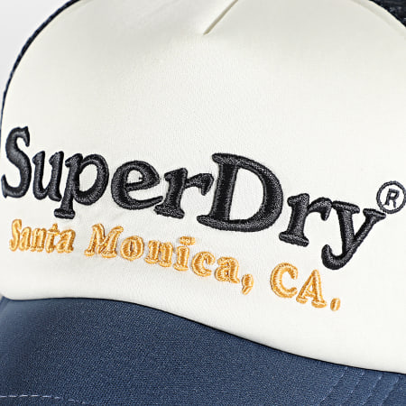 Superdry - Cappello Vintage Trucker Beige Blu Navy