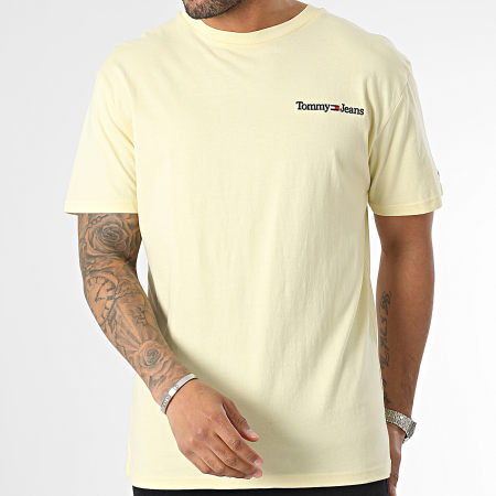 Tommy Jeans - Tee Shirt Classic Linear 5790 Jaune Clair