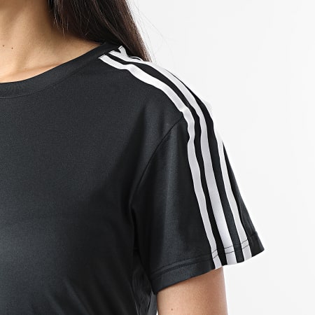 Adidas Sportswear - Tee Shirt A Bandes Femme 3 Stripes IC5039 Noir