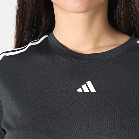 Adidas Sportswear - Tee Shirt A Bandes Femme 3 Stripes IC5039 Noir