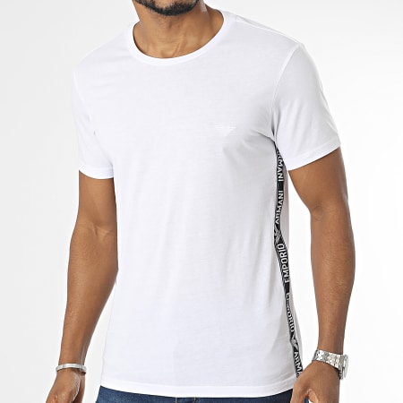 Emporio Armani - Camiseta a rayas 211845-3R475 Blanca