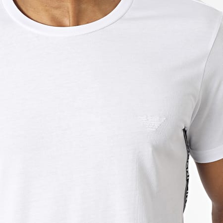 Emporio Armani - Camiseta a rayas 211845-3R475 Blanca