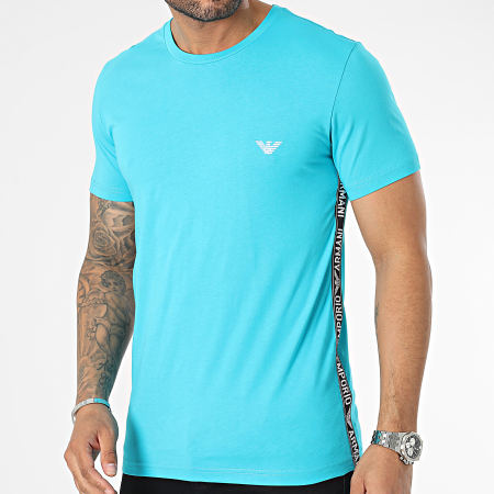 Emporio Armani - Camiseta de rayas 211845-3R475 Azul claro