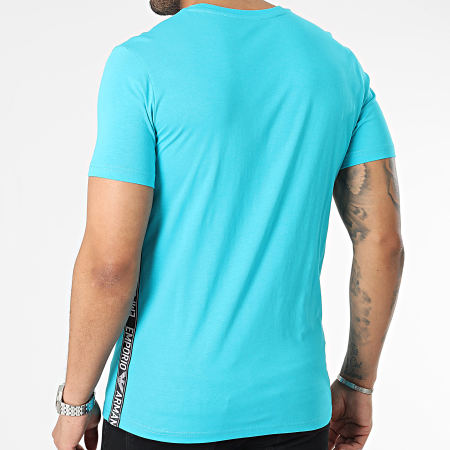 Emporio Armani - Camiseta de rayas 211845-3R475 Azul claro