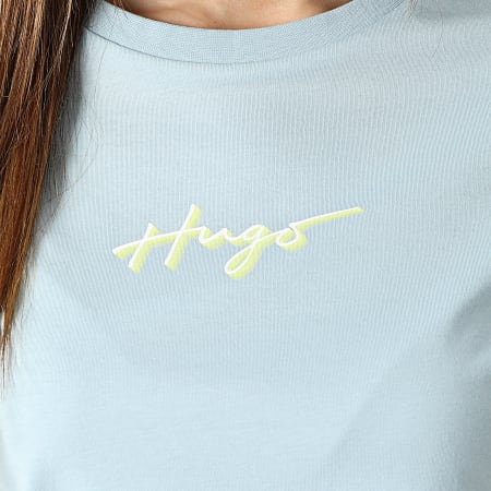 HUGO - Camiseta Slim Mujer 50486327 Azul claro