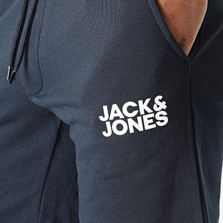Jack And Jones - Nuovi pantaloncini da jogging in felpa morbida blu navy