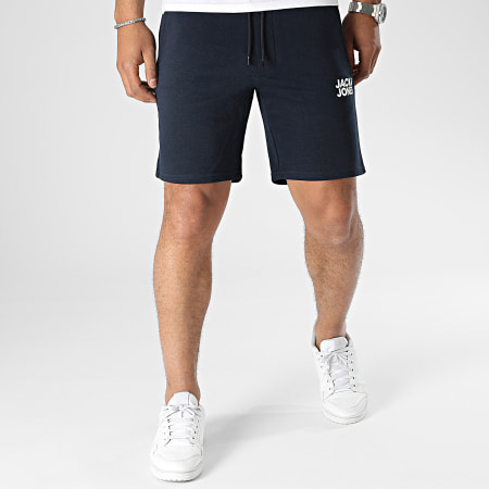 Jack And Jones - Nuovi pantaloncini da jogging in felpa morbida blu navy