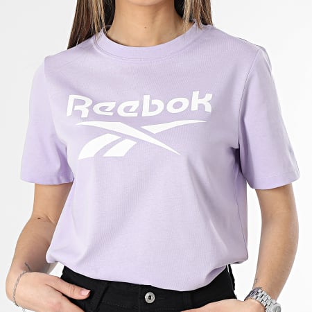 Reebok Camiseta básica de dos tonos para mujer