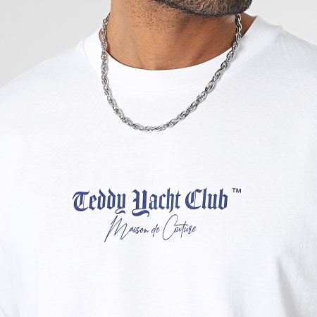 Teddy Yacht Club - Tee Shirt Oversize Large Maison De Couture Blu Zaffiro Bianco