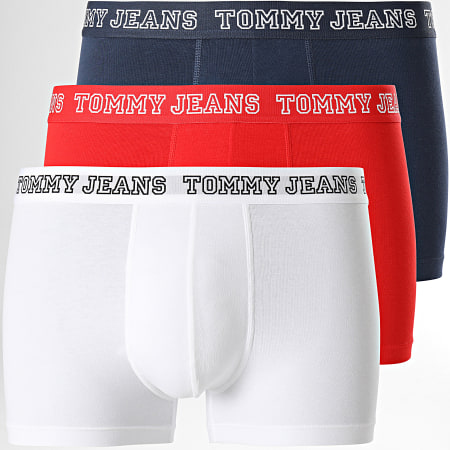 Tommy Jeans - Set di 3 boxer Essentials 2850 White Red Navy Varsity