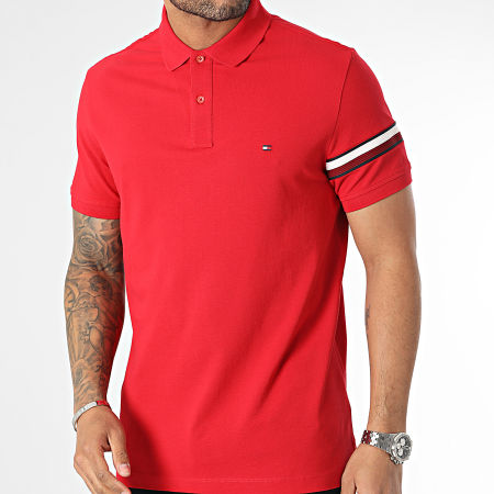 Tommy Hilfiger - Polo Manches Courtes Global STP Placement Reg 0767 Rouge