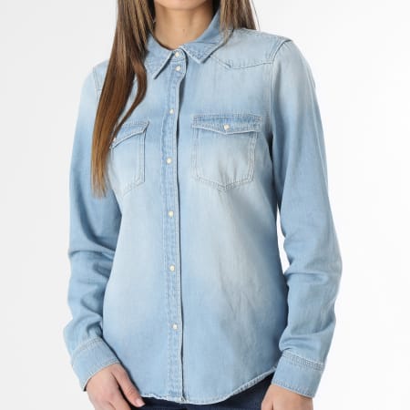 Vero Moda - Maria Blue Wash Camicia di jeans da donna a maniche lunghe