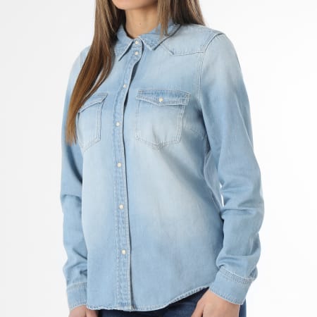 Vero Moda - Maria Blue Wash Camicia di jeans da donna a maniche lunghe