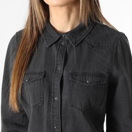 Vero Moda - Camicia di jeans a maniche lunghe da donna, nero