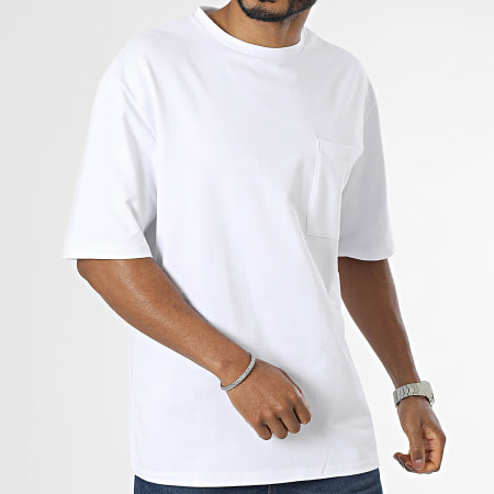 Aarhon - Maglietta oversize grande con tasca sul petto, bianco