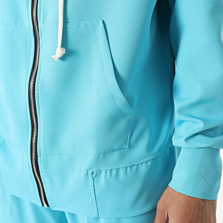 Frilivin - Conjunto de sudadera con capucha y pantalón cargo azul turquesa