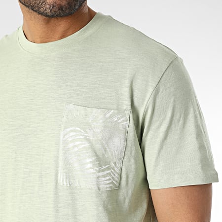 Only And Sons - T-shirt floreale verde chiaro con tasca sul petto