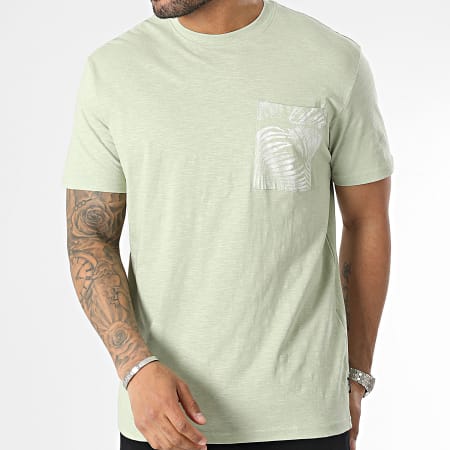 Only And Sons - Perry Life Chest Pocket Tee Verde claro Floral