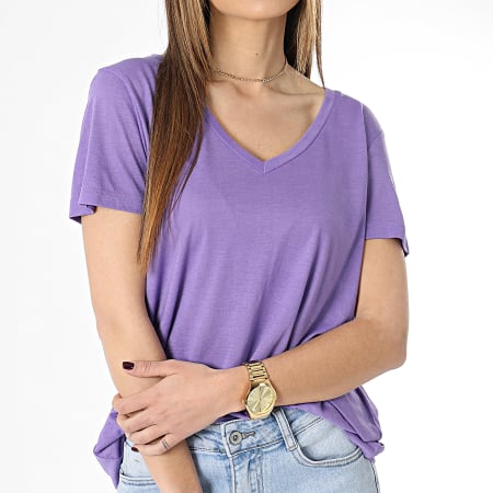 Vero Moda - Camiseta de mujer con cuello en V Spicy Violet