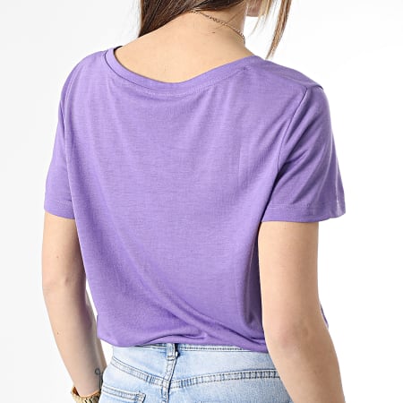 Vero Moda - Camiseta de mujer con cuello en V Spicy Violet