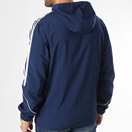 Adidas Sportswear - Giacca con zip e cappuccio a righe Tiro 23 blu navy