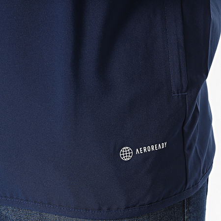 Adidas Sportswear - Giacca con zip e cappuccio a righe Tiro 23 blu navy