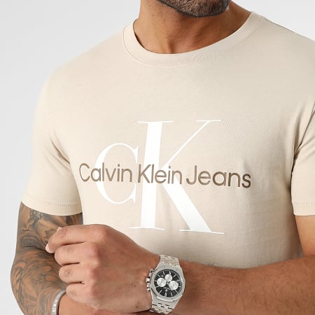 Calvin Klein - Camiseta Monologo Estacional 0806 Beige