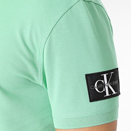 Calvin Klein - Polo a manica corta Monologo Badge 2850 Verde chiaro