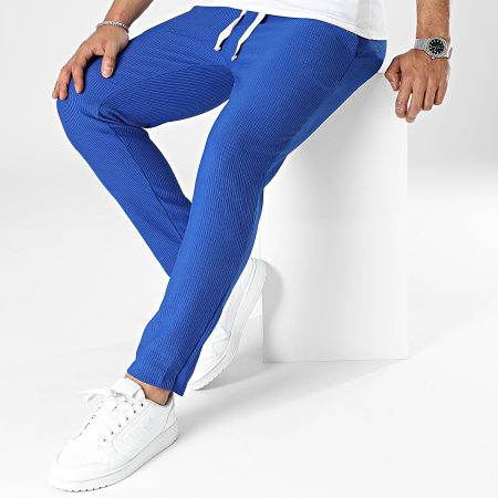 Frilivin - Pantalon Jogging Texturé Bleu Roi