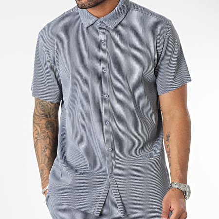Frilivin - Conjunto de camisa de manga corta y pantalón azul