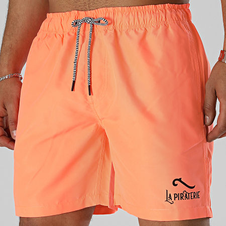 La Piraterie - Pantaloncini da bagno Logo 2 Arancione Fluo Nero