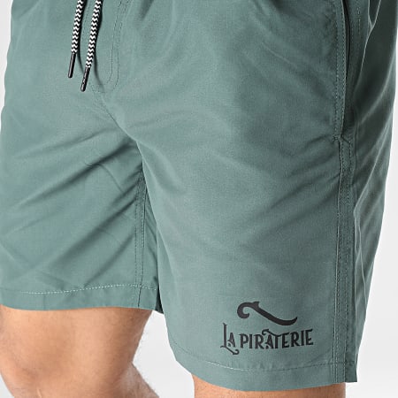 La Piraterie - Pantalones cortos de baño Logo 2 Verde caqui oscuro Negro