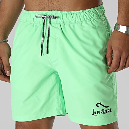 La Piraterie - Shorts de baño Logo 2 Fluo Verde Negro