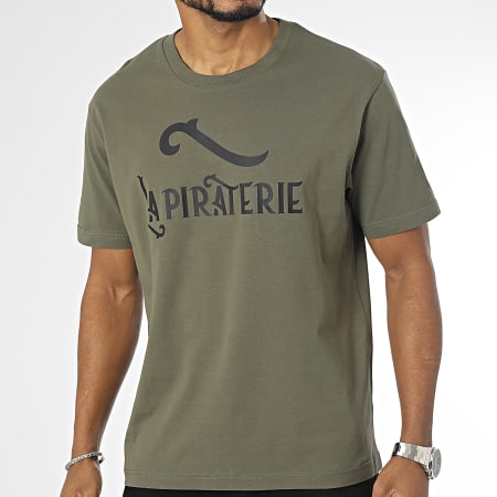 La Piraterie - Oversize Camiseta Large Logo Caqui Verde Negro
