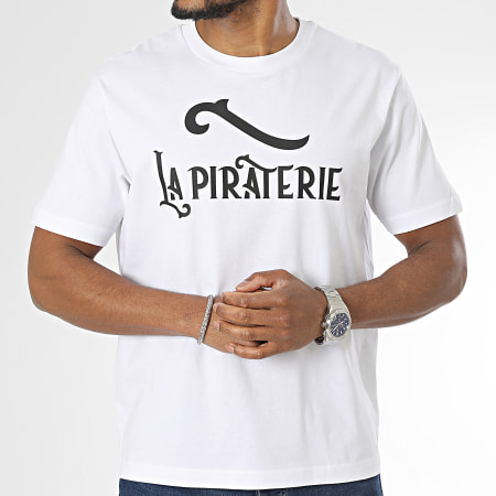 La Piraterie - Tee Shirt Oversize Large Logo Blanc Noir