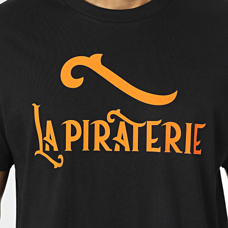 La Piraterie - Tee Shirt Oversize Large Logo Noir Orange