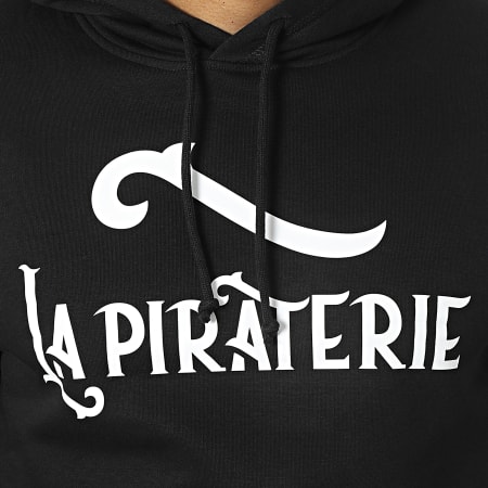 La Piraterie - Felpa con cappuccio Logo Nero Bianco