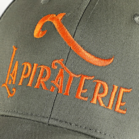 La Piraterie - Gorra con logotipo Caqui Verde Naranja